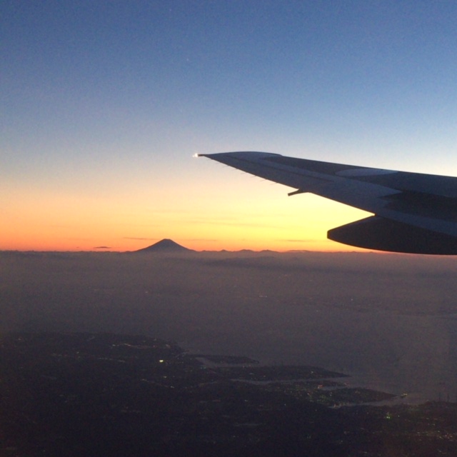 20180702羽田空港へ飛行機から富士山